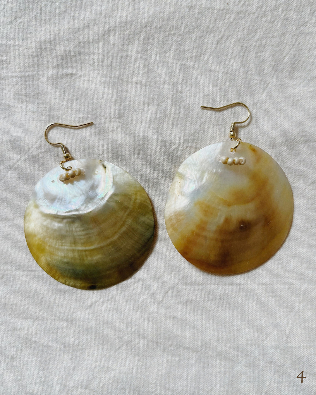 Mother of Pearl Shell Earrings - Handmade