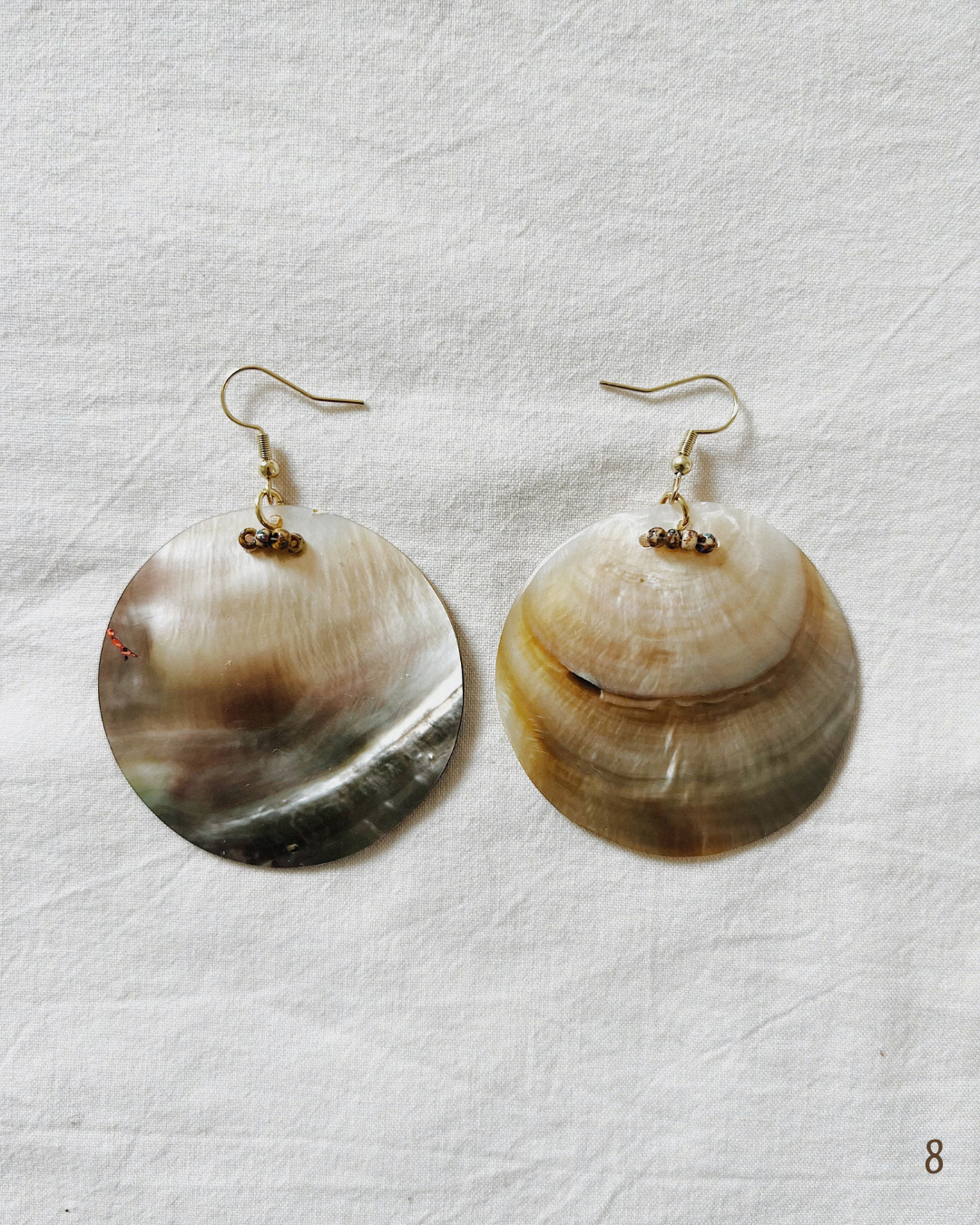 Mother of Pearl Shell Earrings - Handmade